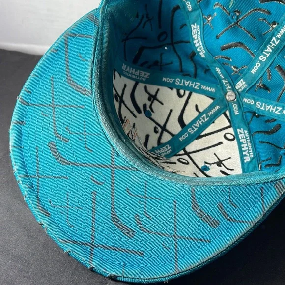 San Jose Sharks NHL Zephyr fitted hat size7 3/4 hockey stick print - Picture 6 of 9